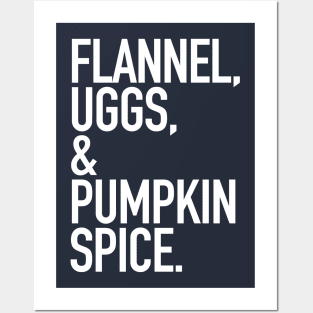 Basic White Bitch in Flannel and Boots with Pumpkin Spice | The Bearly Brand Posters and Art